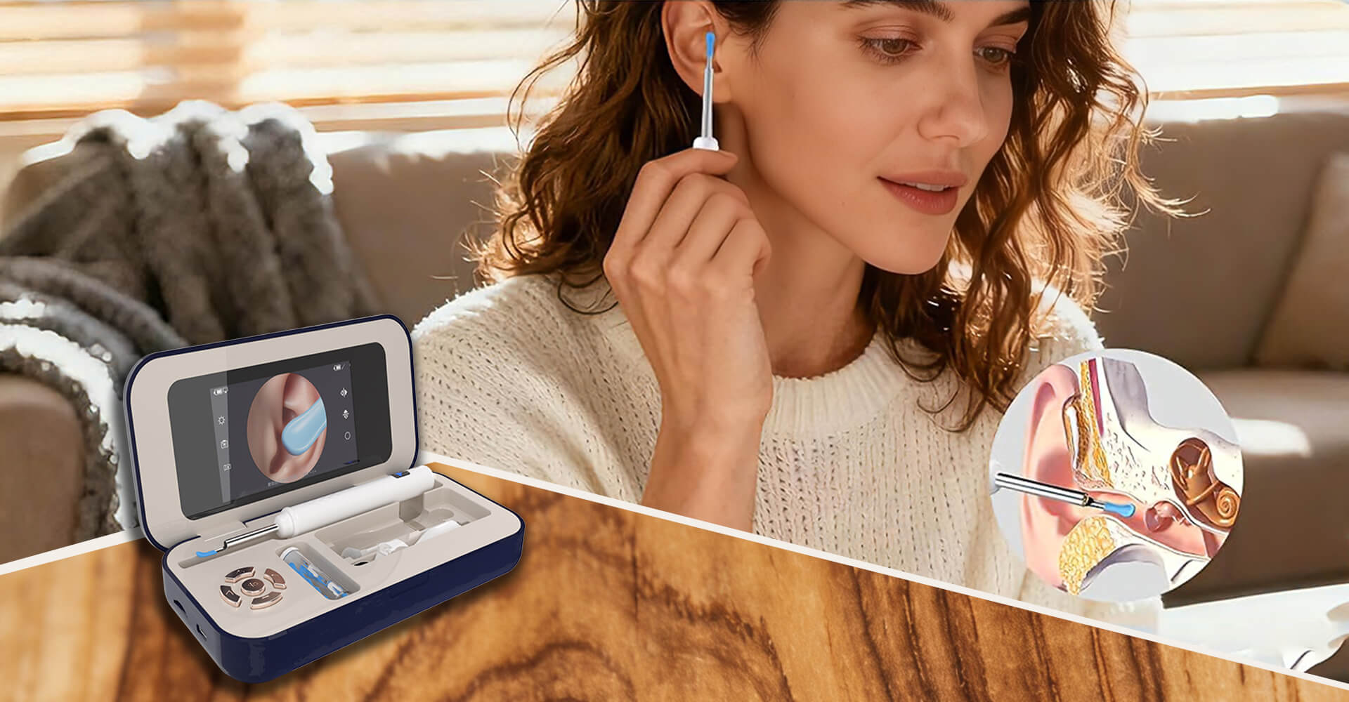 Multi-functional care box,Visual ear Wax